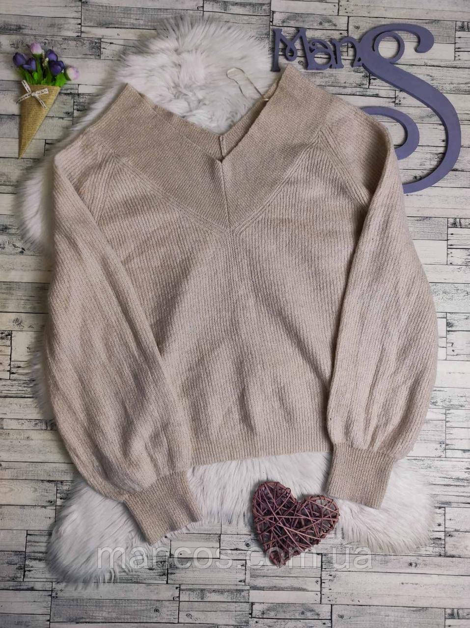 Жіночий светр M&S Peruna бежевий із люрексом Розмір 18 54 3XL