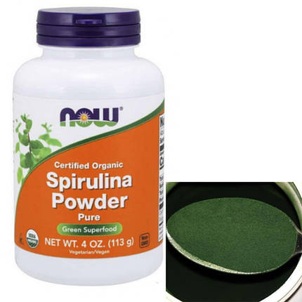 Спіруліна Now Spirulina Powder certified organic 113 г, фото 2