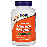 Натуральная добавка NOW Papaya Enzymes, 360 жевательных таблеток