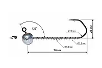Джиг-головка Днипро-Свинец Barbarian с пружиной №7/0 15г (2шт/уп)