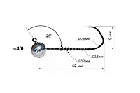 Джиг-головка Днипро-Свинец Barbarian с пружиной №4/0 15г (3шт/уп)