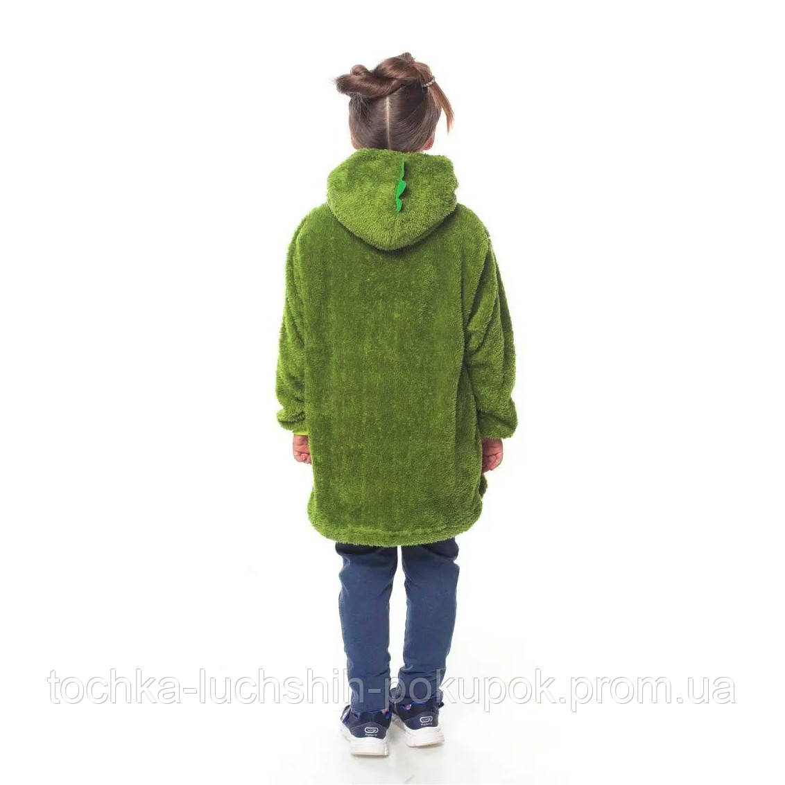 Детский плед худи с капюшоном Huggle Pets Hoodie 2 в 1 Зеленый дракончик, толстовка мягкая игрушка (TL) - фото 3 - id-p1683289881