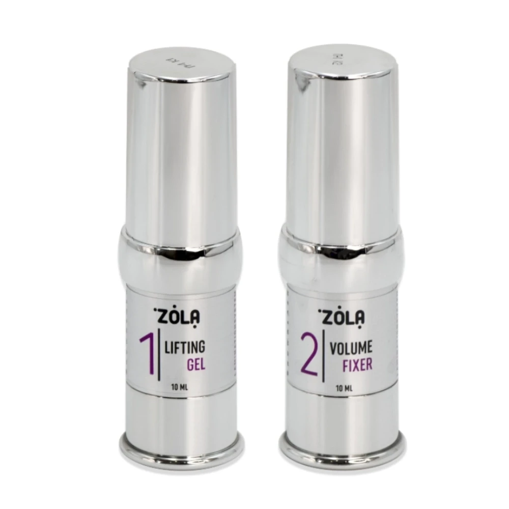Набір складників для ламінування брів та вій Zola № Lifting gel + №2 Volume Fixer