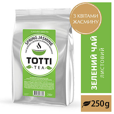 Чай зелений ТОТТІ Tea "Весняний жасмин", листовий, 250г