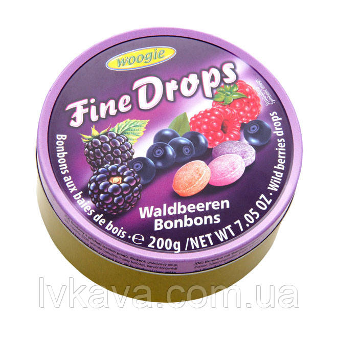 Льодяники Fine Drops Woogie зі смаком лісових ягід, 200 гр