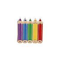 Значок "Олівці" металевий з емаллю, 24*24 мм