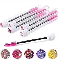 Щіточка для розчісування вій із блискітками в колбі, колір в асортименті, 1 шт.