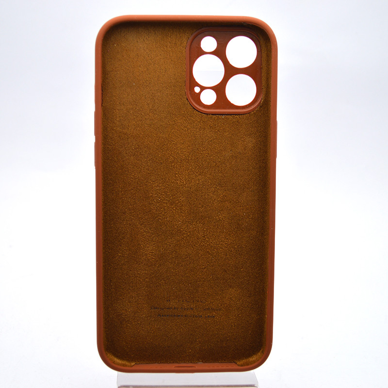 Чохол накладка Silicon Case Full camera для iPhone 12 Pro Max Коричневий, фото 4