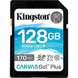 Карта памяти SDXC  128GB UHS-I/U3 Class 10 Kingston Canvas Go! Plus R170/W90MB/s, фото 2