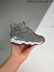 Eur 22-37 Дитячі кросівки Джордан Air Jordan 8 Retro сірі