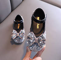 Детские нарядные карнавальные туфли на девочку Бантик черные р.  27, 28, 29, 32
