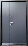 Двері вхідні металеві вуличні полуторні  Графіт МДФ ПВХ  Графіт  1200х2050х96 Ліві/Праві, фото 2