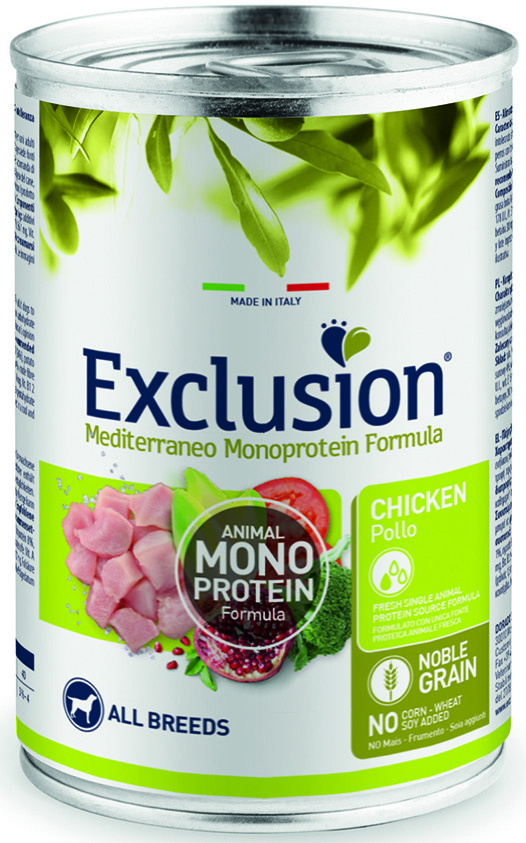 Exclusion Adult Chicken корм для дорослих собак всіх порід з куркою 400 г.-5 шт.!