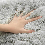 Пухнастий мармуровий килим Травка Люкс 200*240 см. сірий, фото 2