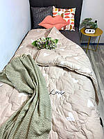 Одеяло с овечьей шерсти легкое и теплое Хлопковый Чехол Двоспалка Розмір: Двоспальний 175/210