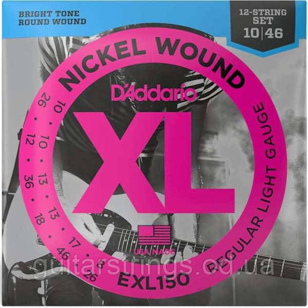 Струны D'Addario EXL150 Nickel Wound Regular Light 12-String 10-46