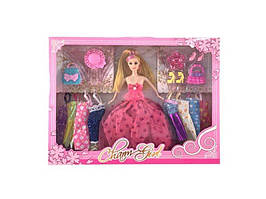 Лялька з нарядом 28см,капелюх,сукні,сумочка,взуття,в кор-ці,43,5х33х5,5см №2043-D(24)