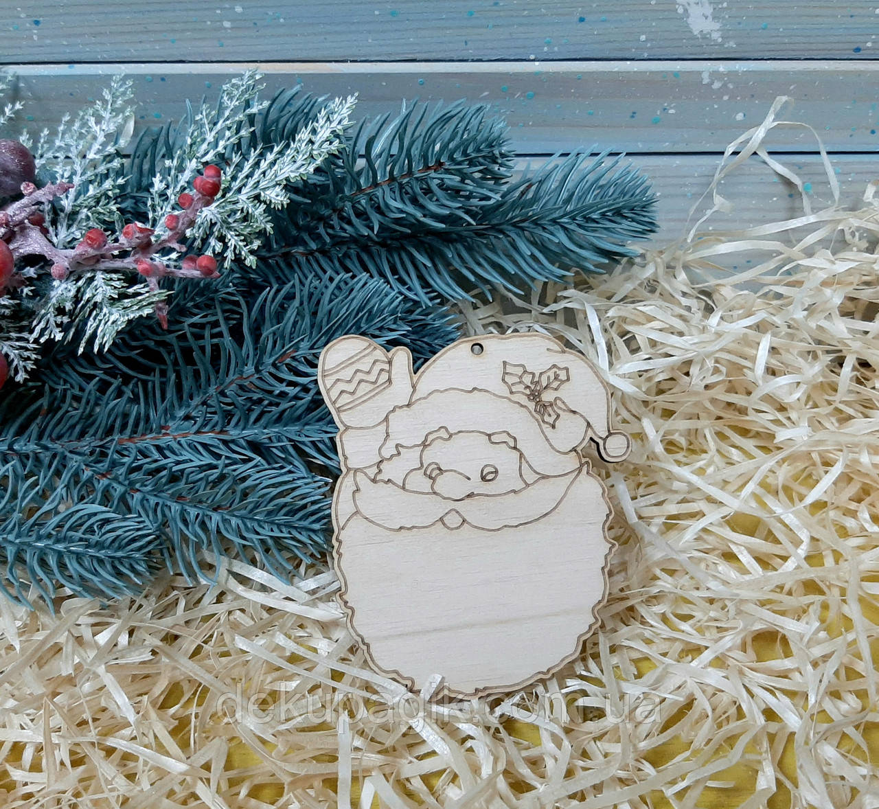 Підвіска, ялинкова прикраса Дід Мороз 9,5см, фото 1