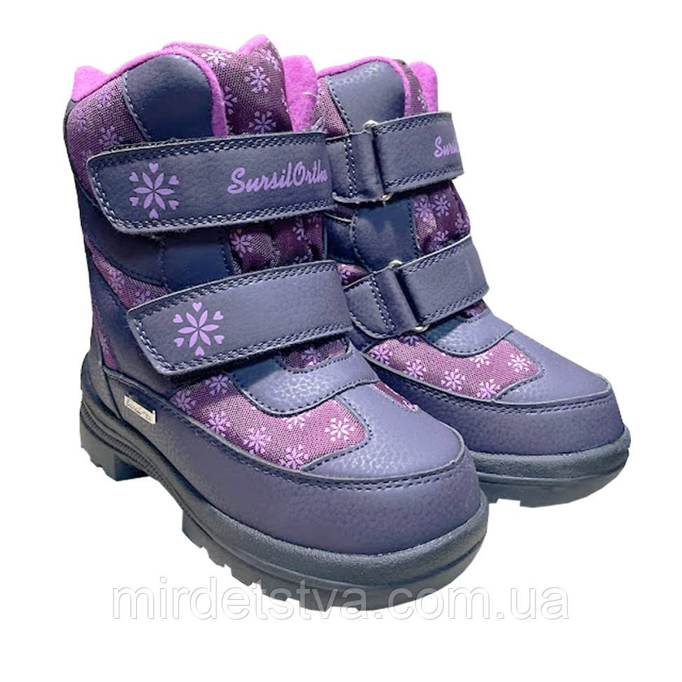 Зимові ортопедичні термо черевики чоботи на овчині для дівчинки Sursil Ortho розміри 30-35