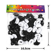 Набір махрових резинок для волосся 2 см. Чорні і білі  (100 штук) арт. 15708