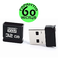 Міні Флешка 32 ГБ Goodram Picollo, чорна, usb флеш мікро накопичувач