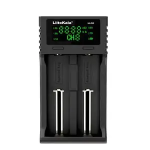 Зарядний пристрій для акумуляторів AA, AAA LiitoKala 2 Slots (LCD дисплей, Li-ion/Ni-MH/Ni-Cd/AA/ААA/AAAA)