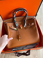 Женская сумка в стиле Hermes Birkin 35 см /Телячья кожа Togo/Брендовая упаковка