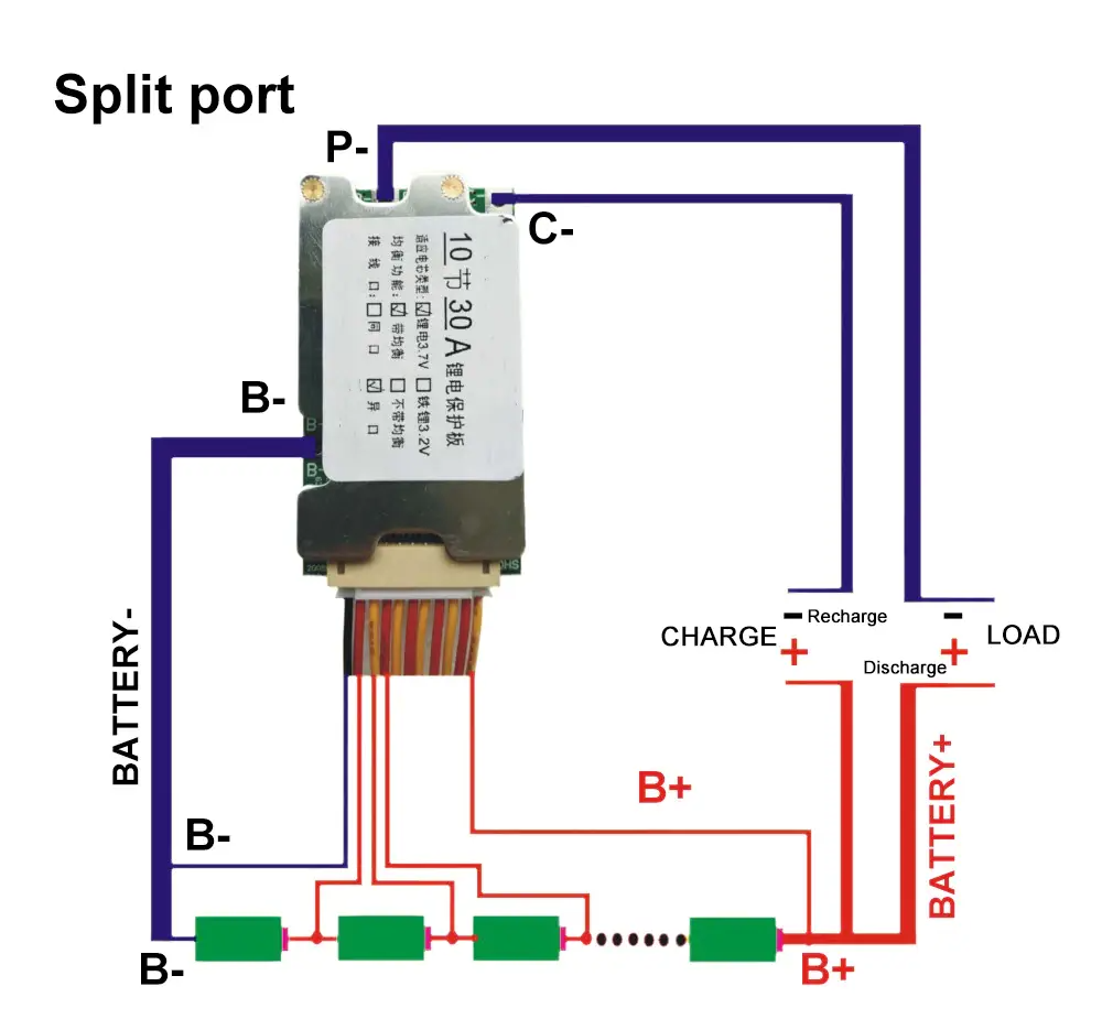 Плата захисту BMS 10S 30A 36V для Li-Ion 18650, 26650 (Контролер заряду/розряджання)
