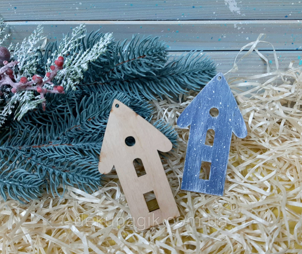 Підвіска Будиночок з віконцями 10х6см, фото 1
