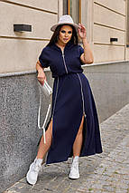 Літнє плаття з креп-дайвінгу з короткими рукавами розміри батал, фото 4