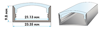Профиль для светодиодной ленты накладной PL018