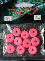 Грузило для рыбалки ушастое, эксцентрик, таблетка, цвет Silvereyes Pink, вес 12гр (10шт/уп)