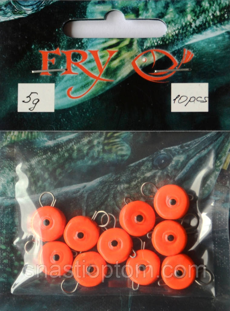 Рибальський вантаж вухатий таблетка (ексцентрик) колір Silvereyes Orange, вага 5гр (10шт/уп)