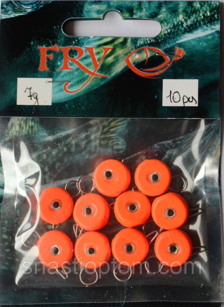 Грузило для риболовлі вухатий таблетка (ексцентрик) колір Silvereyes Orange, вага 7гр (10шт/уп)