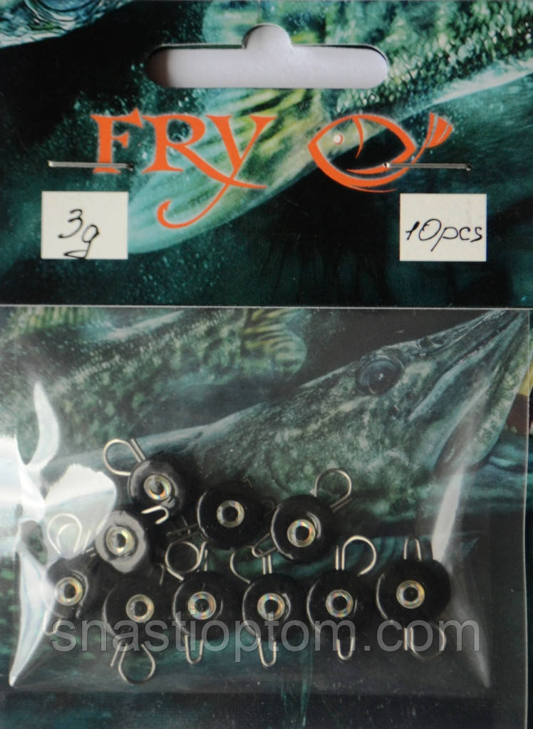 Вантаж для риболовлі вухатий таблетка (ексцентрик) колір Silvereyes Black, 3г (10шт/уп)