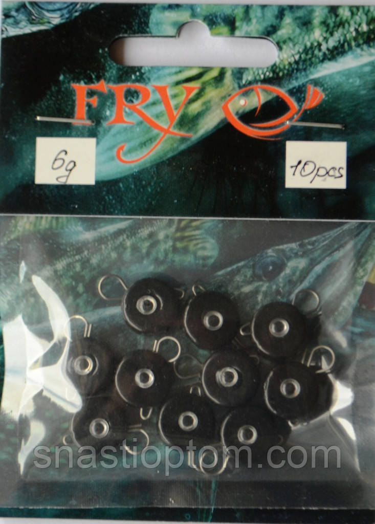 Грузило рибальське вухатий таблетка (ексцентрик) колір Silvereyes Black, 6г (10шт/уп)