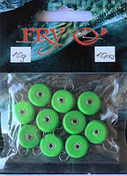 Грузило рибальське вухатий, ексцентрик, таблетка, колір Silvereyes Green Apple, 10гр (10шт/уп)