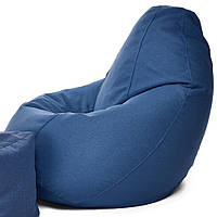 Кресло мешок груша Рогожка с антикогтем Большой размер XXL 150х100, бескаркасное кресло пуфик цвет Синий