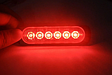 Автомобільна світлодіодна панель червоний 6 світлодіодів 12 В, фото 2