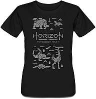 Женская футболка Horizon Forbidden West - Machines (чёрная)