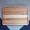 Менажниця дерев'яна ясенева прямокутна дошка для подачі страв прямокутна на 5 секцій двостороння, фото 3