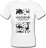 Женская футболка Horizon Forbidden West - Machines (белая)