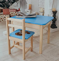 Детский столик с ящиком и стульчик львёнок. Для рисования, игры, учебы.