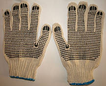 Бавовняні рукавички бавовняні з нанесенням ПВХ точки з двох сторін