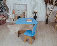 Дитячий столик і стільчик синій. Кришка хмарко, фото 7
