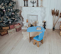 Дитячий столик і стільчик синій. Кришка хмарко, фото 9