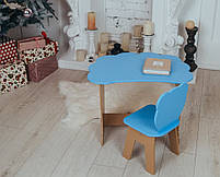 Дитячий столик і стільчик синій. Кришка хмарко, фото 10