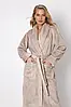 Жіночий теплий халат з поясом середньої довжини Aruelle Keira Bathrobe Brown, фото 3