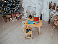 Дитячий стіл і стілець. Стіл із шухлядою та стільчик. Для навчання, малювання, гри, фото 10