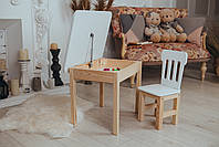 Дитячий столик і стільчик білий. Столик із шухлядою для олівців і розмальовок, фото 5